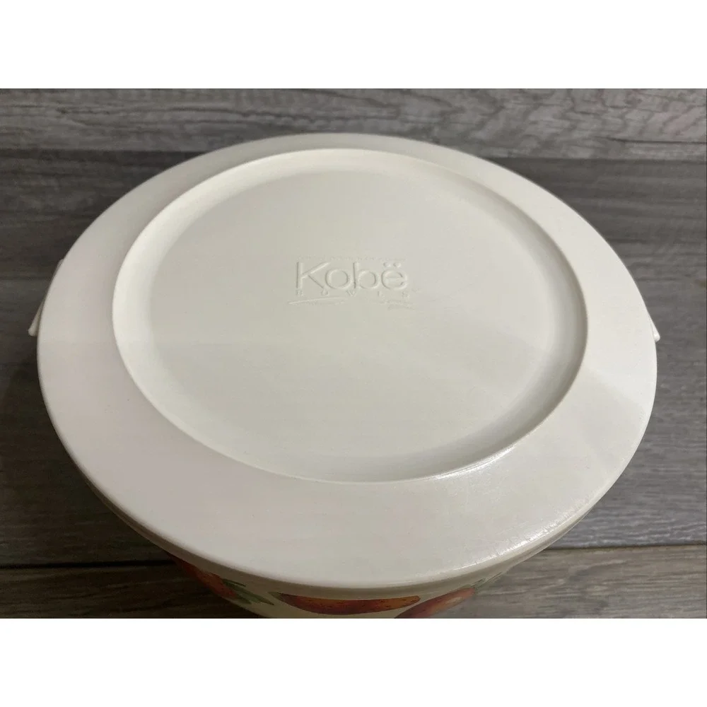 Vintage Kobe Mixing Bowl Enamel On Metal Strawberry 8